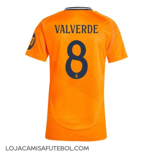 Camisa de Futebol Real Madrid Federico Valverde #8 Equipamento Secundário Mulheres 2024-25 Manga Curta